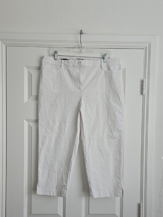 Talbots Pants - Talbots White Polka Dot Trim Pants